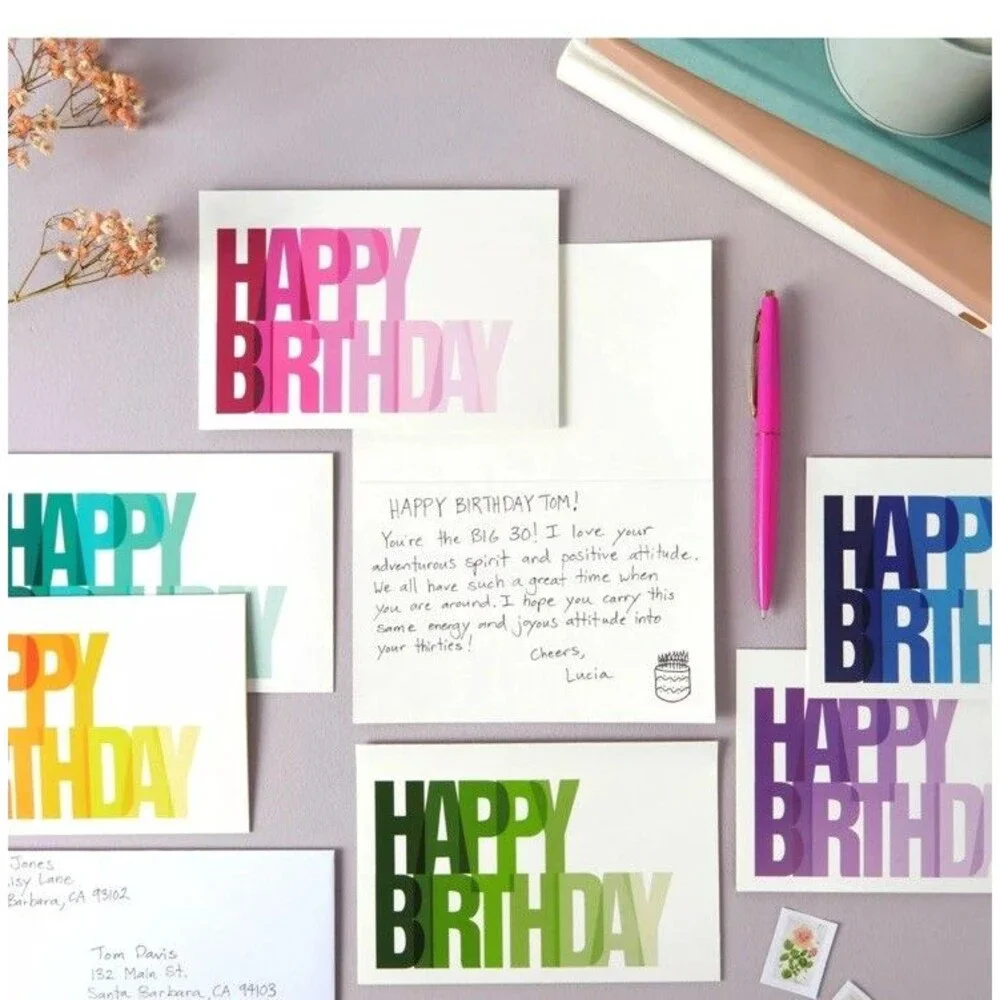 48 Pack 4x6-inch Happy Birthday Cards with Envelopes (6 Colorful Assortment)